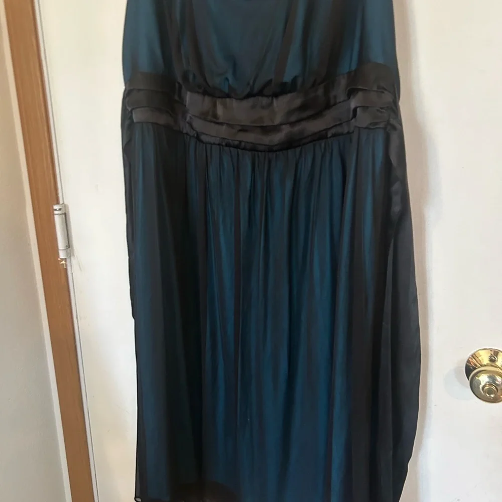 Blu Sage Y2K whimsy Goth size 20 baby doll tie, bag, blue and black dress